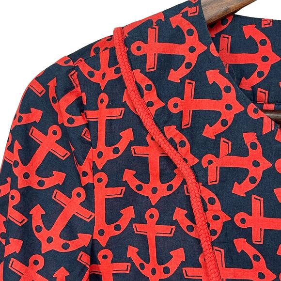 Vineyard Vines Top Women Size XS Red/Blue Anchor Print Pullover 100% Cotton - Picture 8 of 11